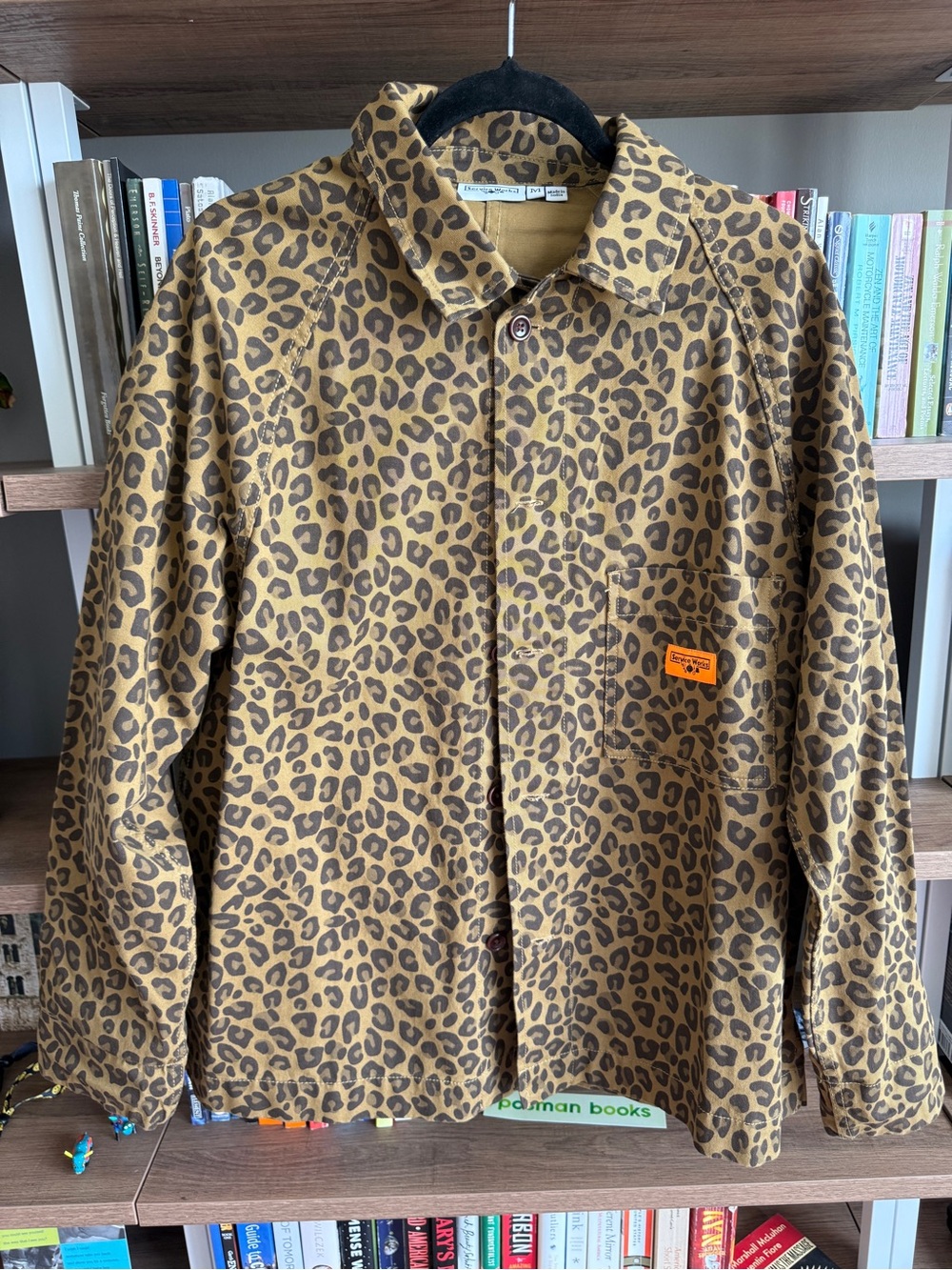 Men's Leopard Print Shirt Jacket in Brown - Picture 7 of 12